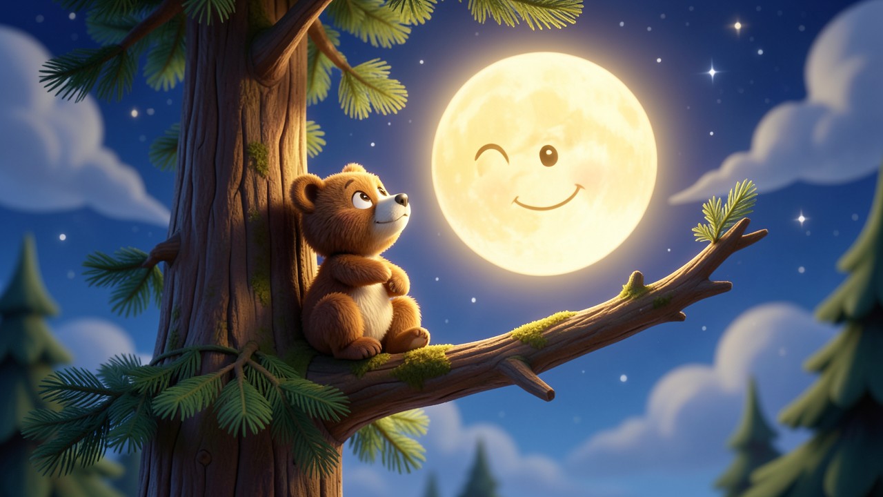 Fiaba famosa: La Luna e il Piccolo Orso Curioso