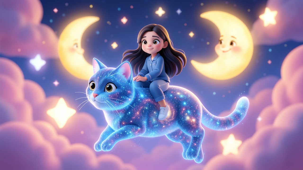 Histoire pour dormir 9 ans gratuit : La Petite Lune et le Chat des Étoiles