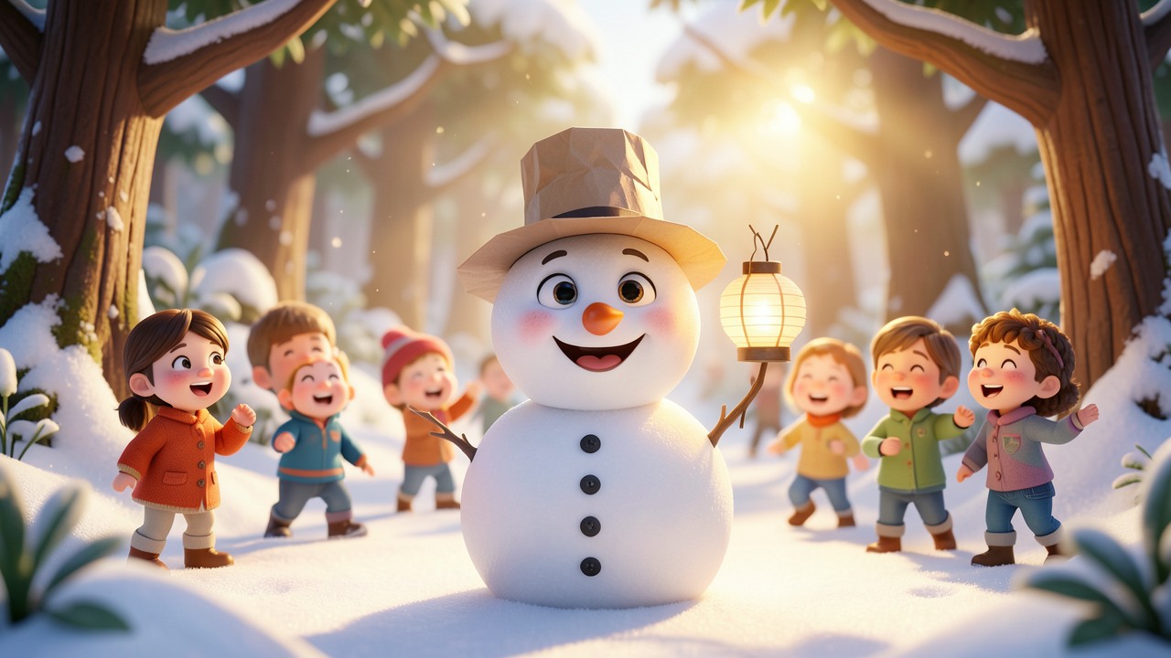 Geschichte Kinder: Der Schneemann mit dem Lachen