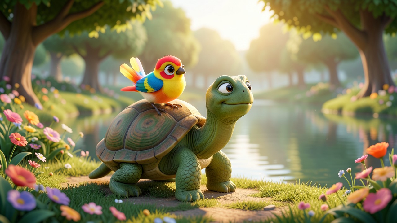 Un cuento corto sobre la amistad: La tortuga y el pájaro