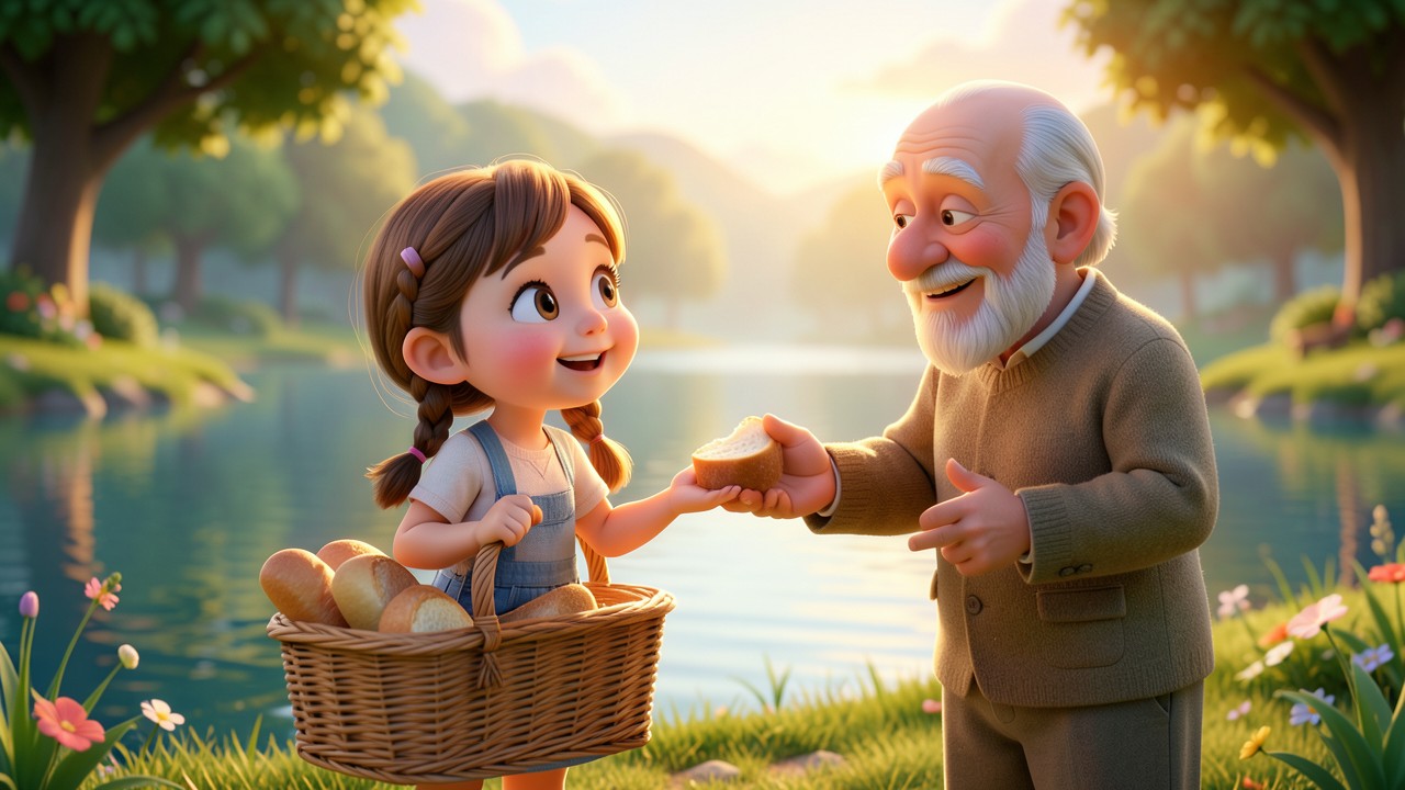 Historinha Infantil da Bíblia: A Menina e o Pão do Milagre