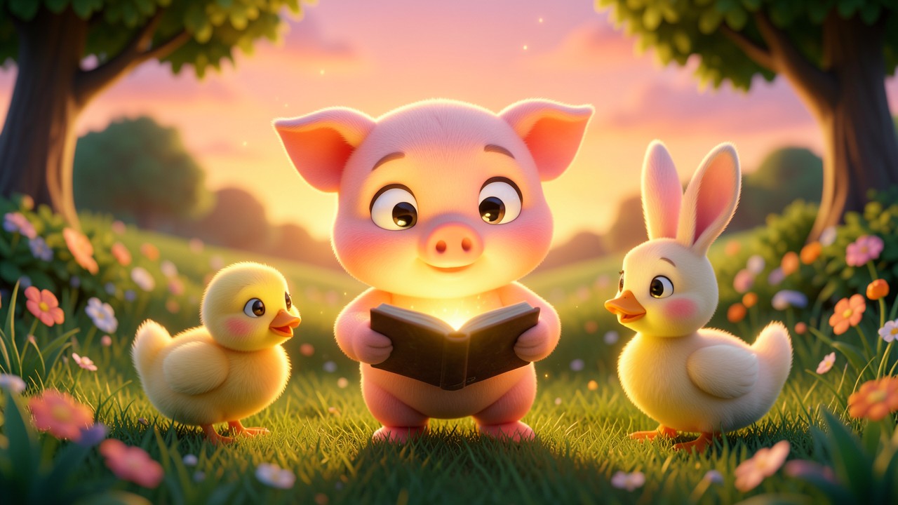 Hacer un cuento corto con un cerdito curioso