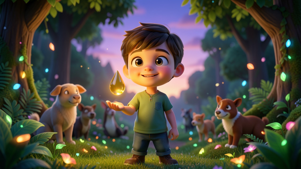 Contes pour enfant: La Goutte d'or de la Forêt Émeraude