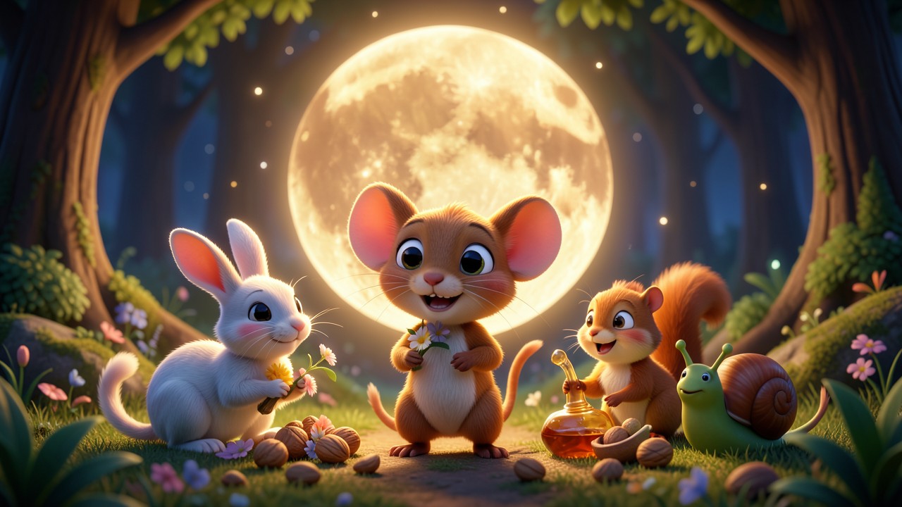 Cuentos de amistad para niños: La luna y el ratoncito curioso