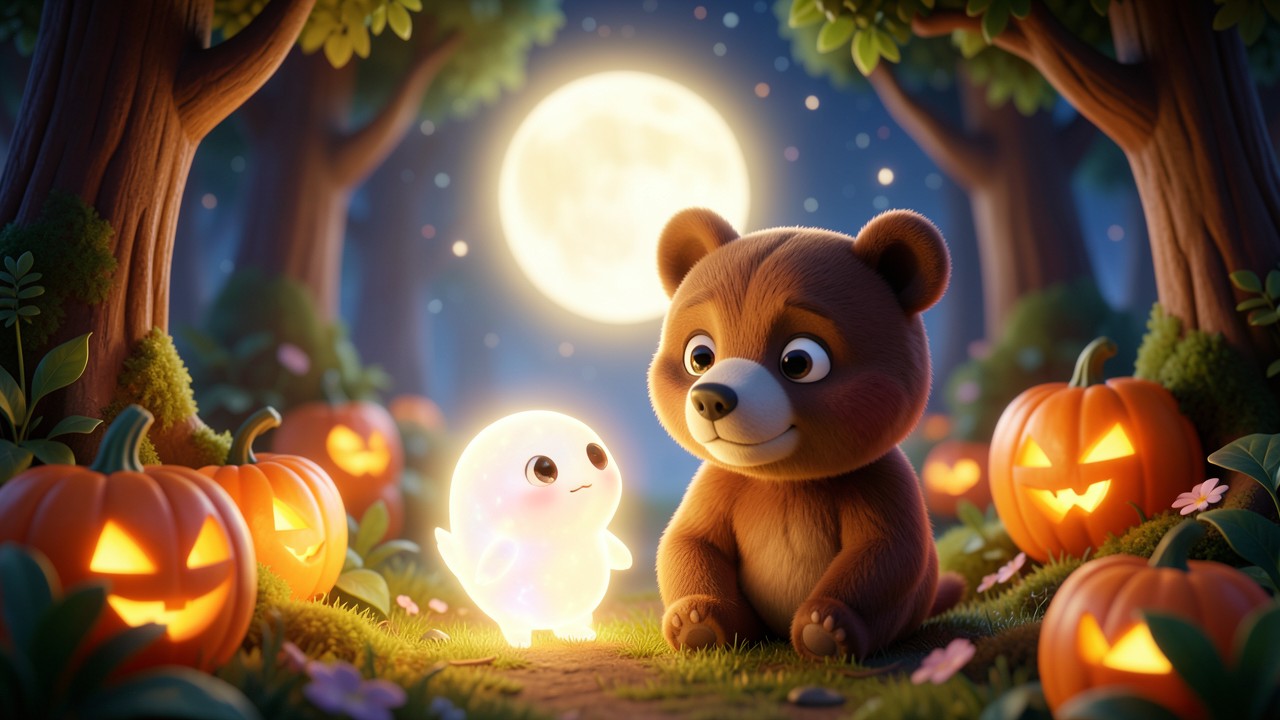 Favole educative per bambini: La Piccola Luna e il Mistero del Pozzo di Zucche