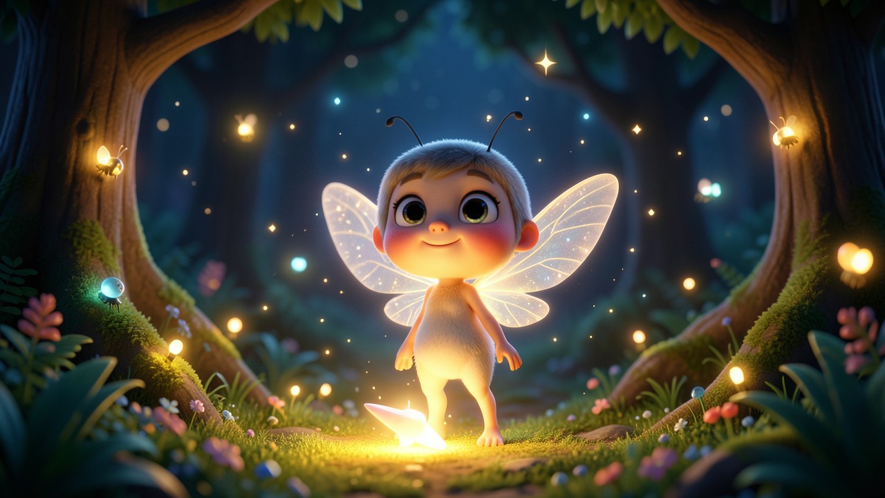 Lire une histoire pour enfant : La petite luciole et la nuit étoilée