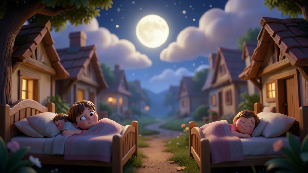 Gute Nacht Geschichte: Der kleine Mond und die verschlafene Welt