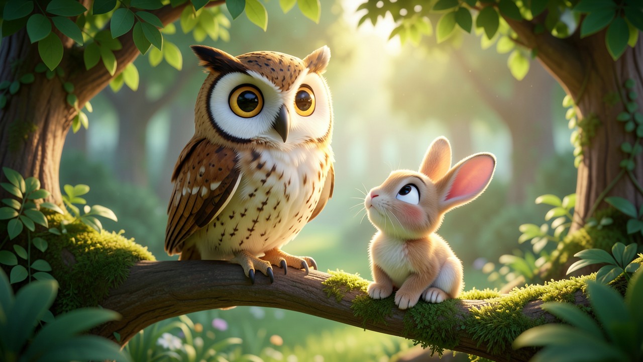 Fabulas de Animais com Moral: A Coruja e o Coelho Perdido