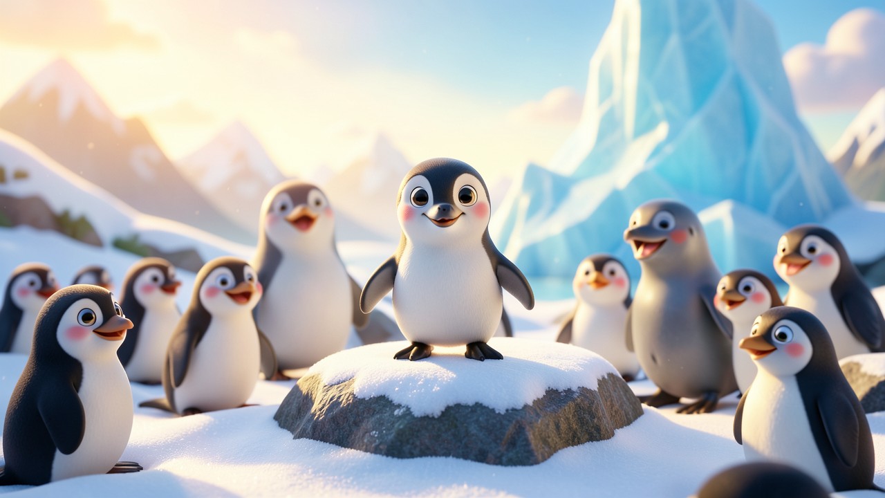 Historinha Infantil para Imprimir: O Pinguim Que Não Sabia Nadar