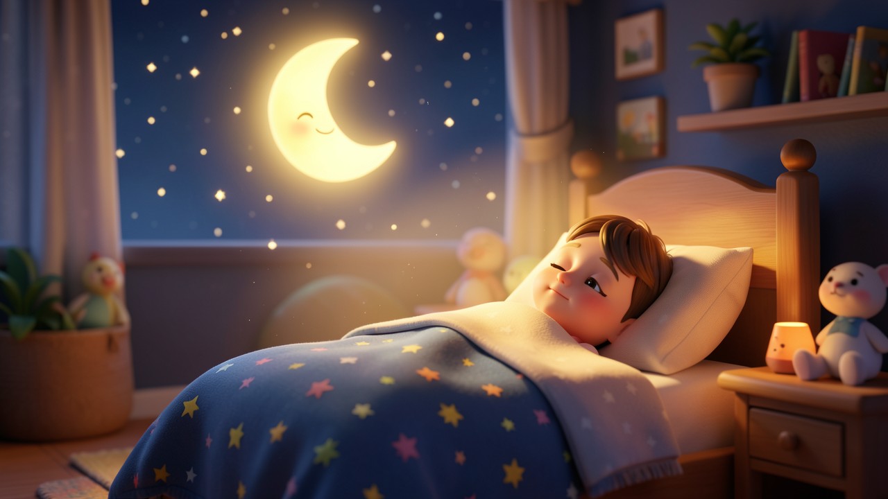 Histoire pour bébé gratuit : La Petite Lune et le Chant des Étoiles