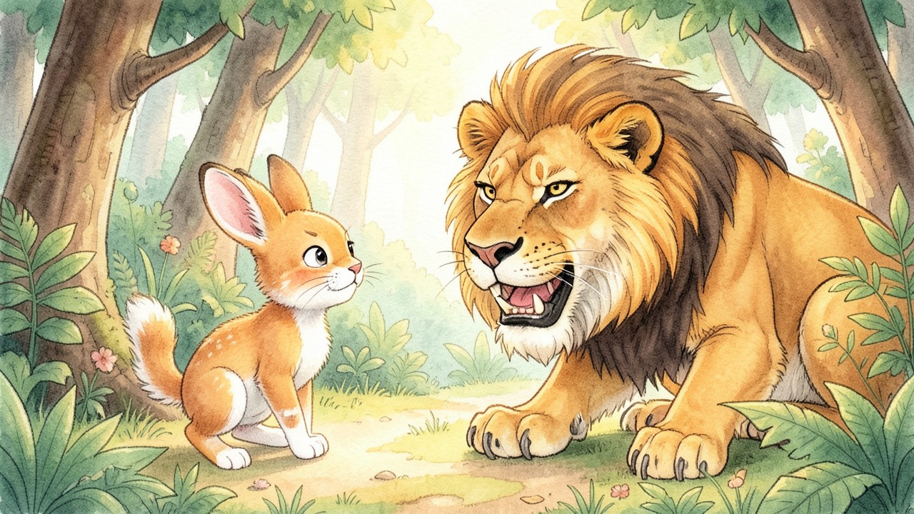 El Conejo Astuto y el León Hambriento