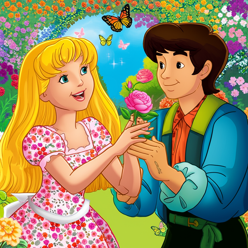 El Jardín Secreto de la Princesa Lila y el Joven Jardínero