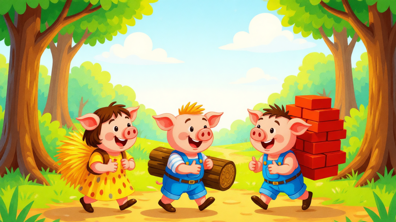 Los Tres Cerditos y el Lobo Feroz