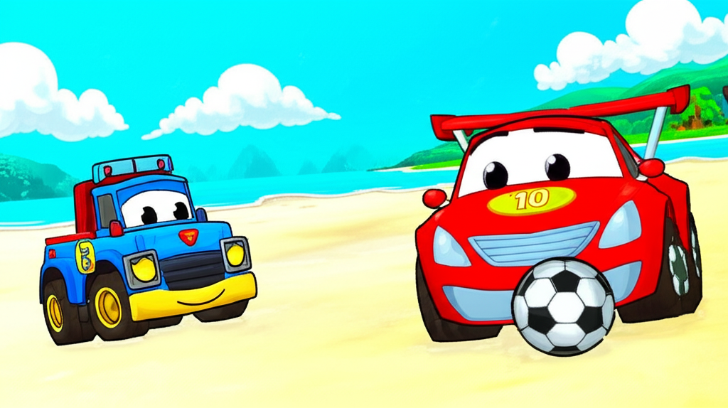 ¡Los Carritos Futbolistas y la Playa Peligrosa!