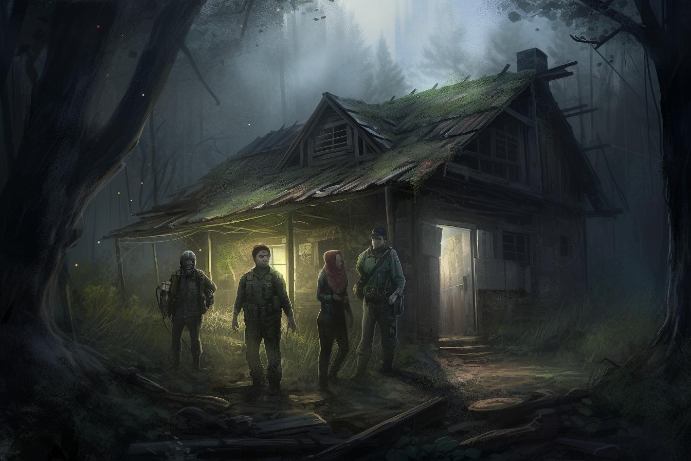 La casa de la bruja y el tesoro en el bosque oscuro