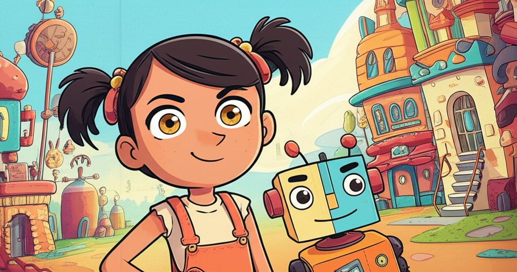 ¡La Increíble Aventura Tecnológica de Tina y el Robot Creativo!