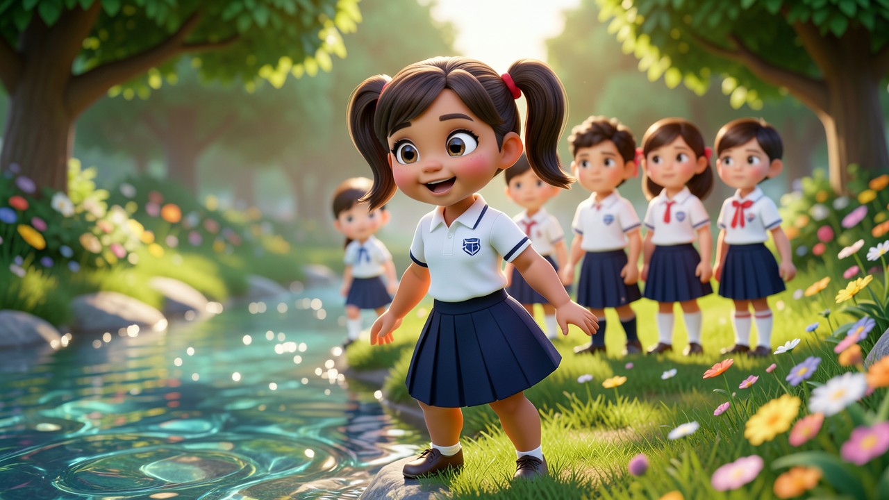 ¡La travesura de Miriam en el arroyo!