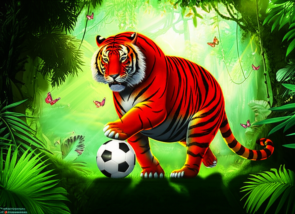 "¡Tigre Gol! La Aventura de Rayas en el Estadio"