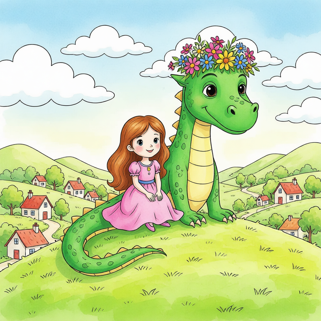 La Princesa Elara y el Dragón Cantor - illustrasjon 2