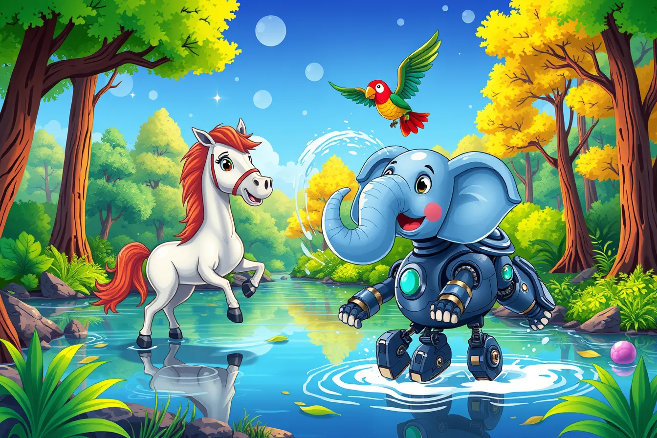 La Gran Aventura de Caballo y Elefante Robot