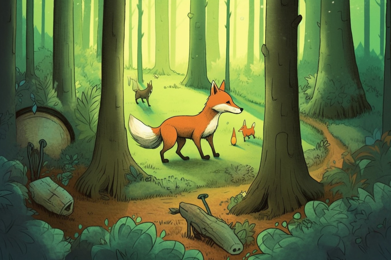 Las aventuras de Max y su amigo en el bosque