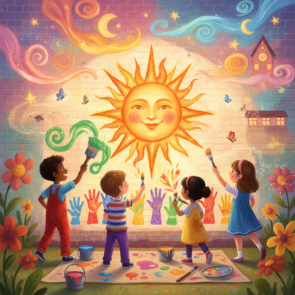 El Mural de los Sueños Brillantes: Un Latido de Colores