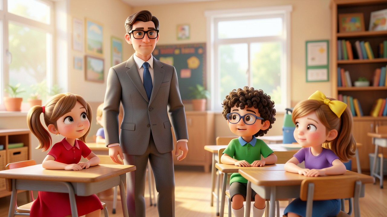 Dos maestros en la escuela