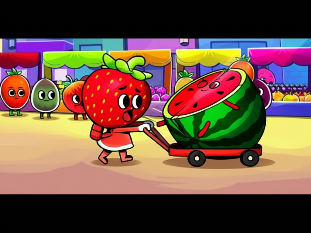 ¡Fresa al Rescate! La Amistad Nace en la Ciudad Frutal