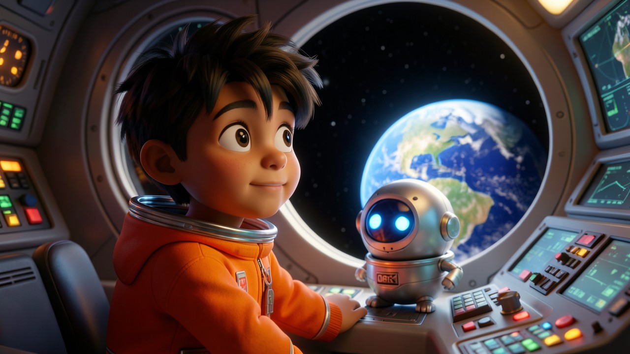 Aventura en el Vacío: El Gran Viaje de Leo y Orbit