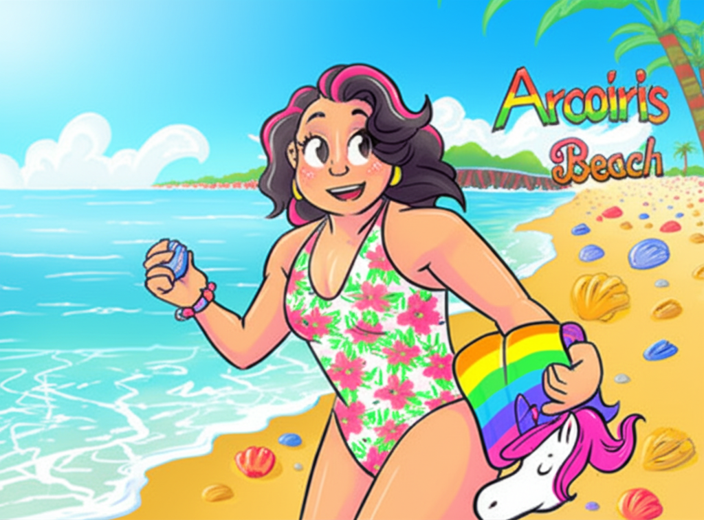 El Día Mágico de Marisol en la Playa Arcoíris