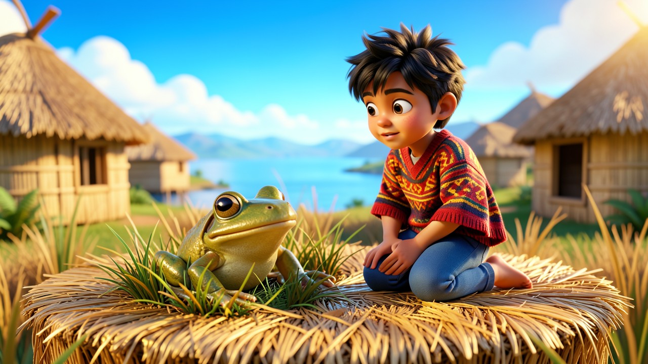 El Secreto del Lago Sagrado: La Aventura de Mateo y la Rana Gigante