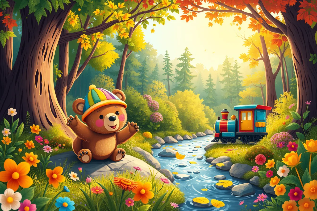 El Osito Bonete y el Tren de Colores