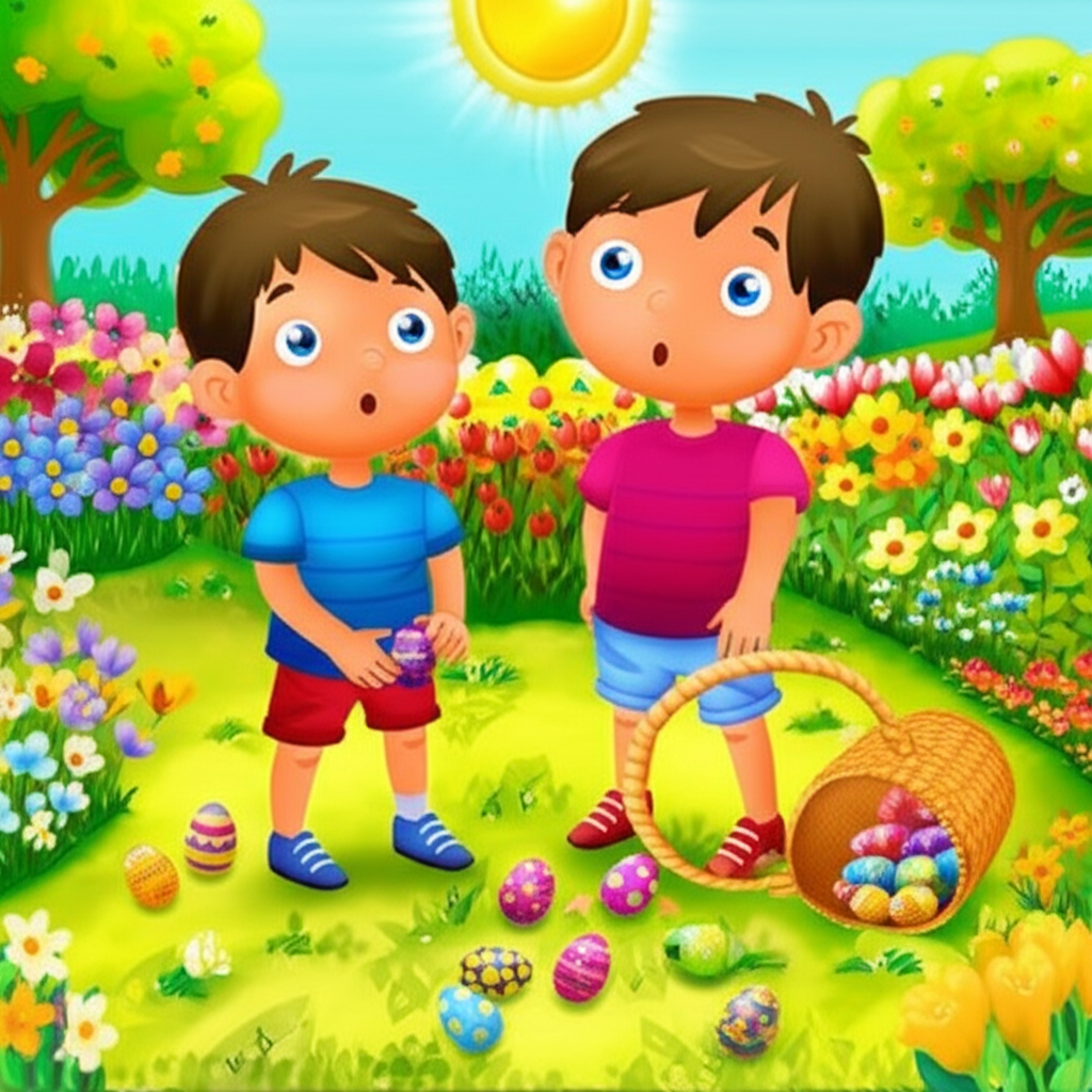 ¡Joaquín, Gaspar y el Conejito Perdido: Una Aventura de Pascua!