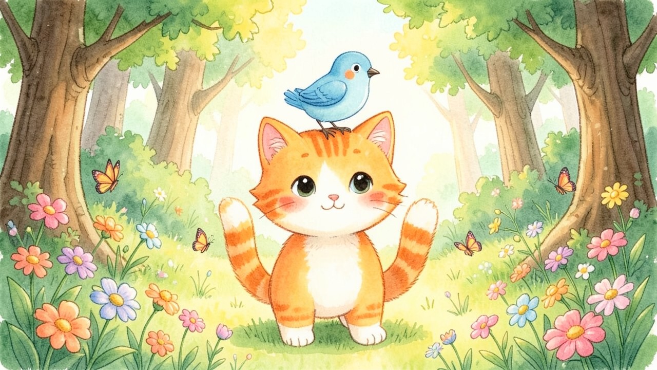 El Gato Naranja y el Pájaro Azul