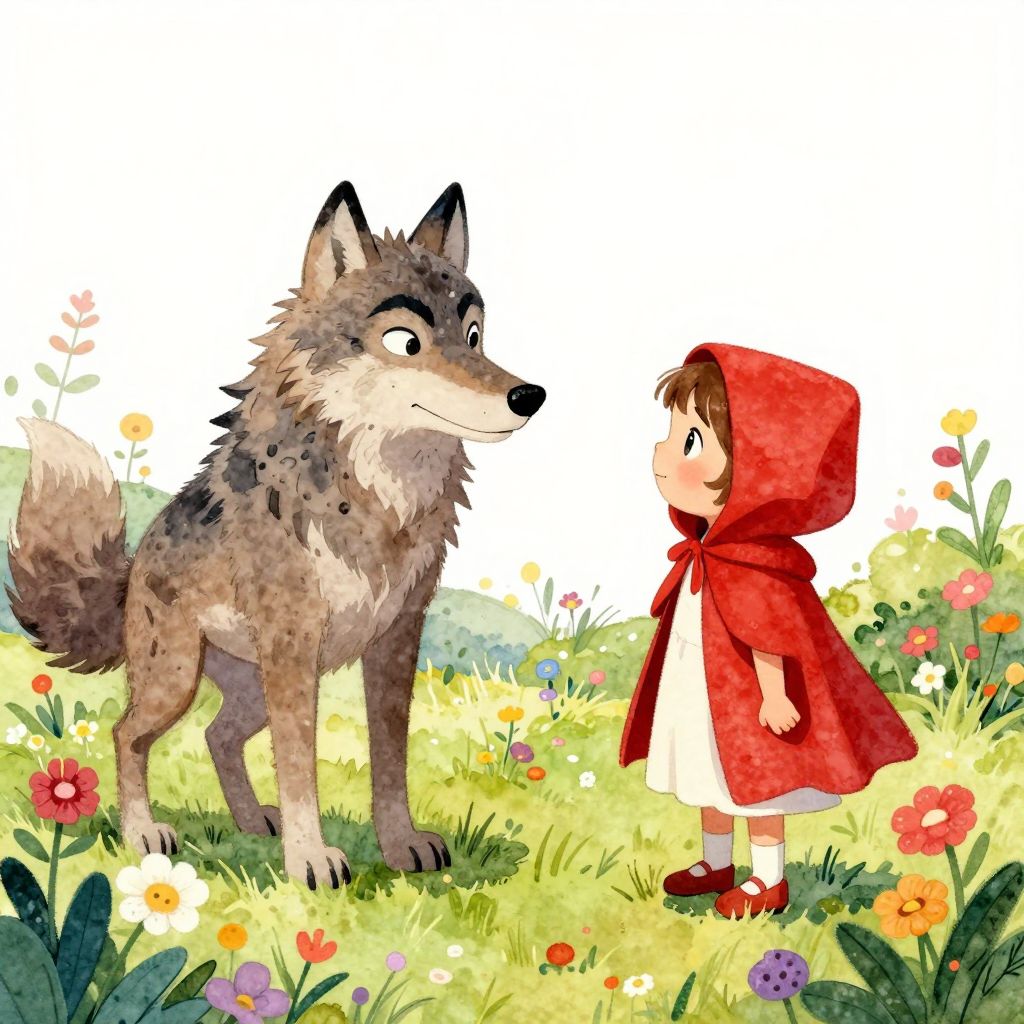 Rotkäppchen und der Wolf - Illustration 1