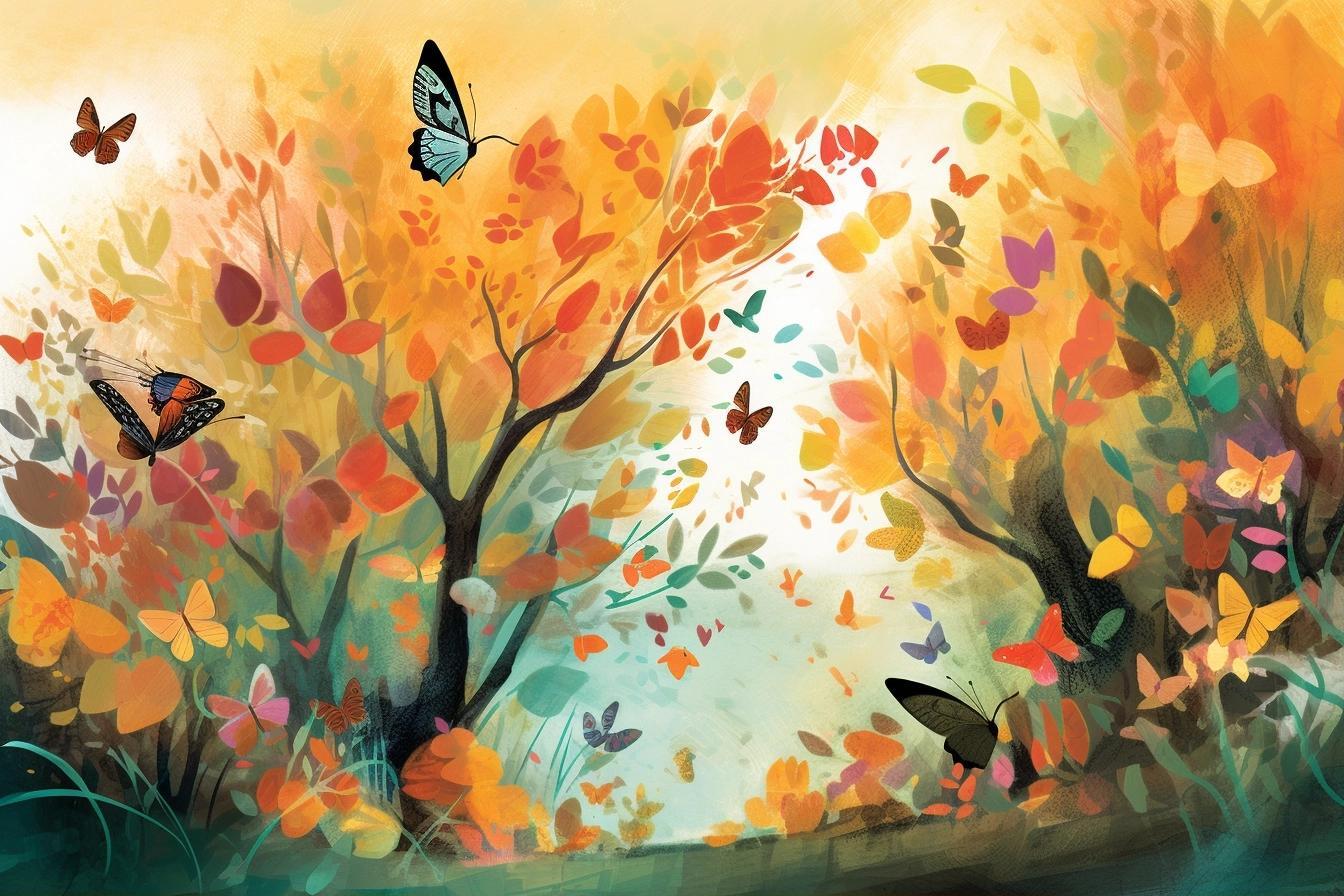 Anita, la hormiga voladora y las mariposas multicolores