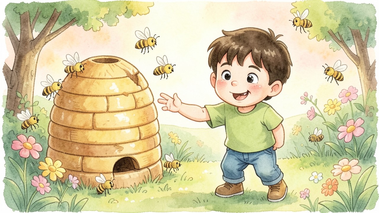 El Niño Travieso y la Abeja Gruñona