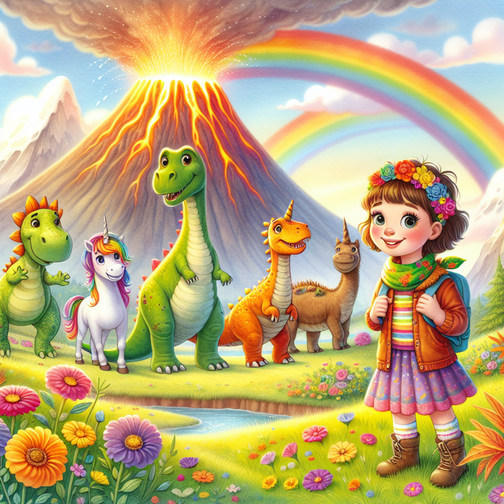 María y la Aventura de los Dinosaurios Volcánicos