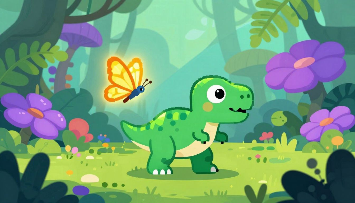 El Pequeño Rexy y el Camino de las Huellas Gigantes