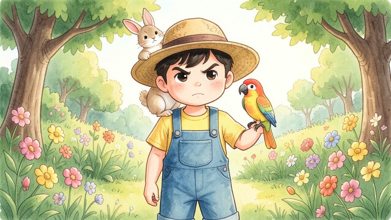 El niño, el conejo y el loro