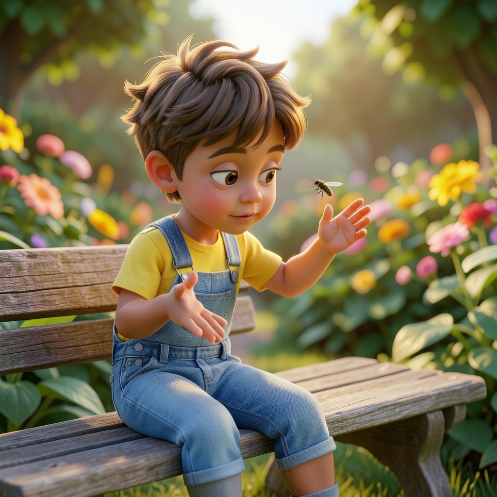 Mateo y los Pequeños Visitantes del Jardín - ilustración 1