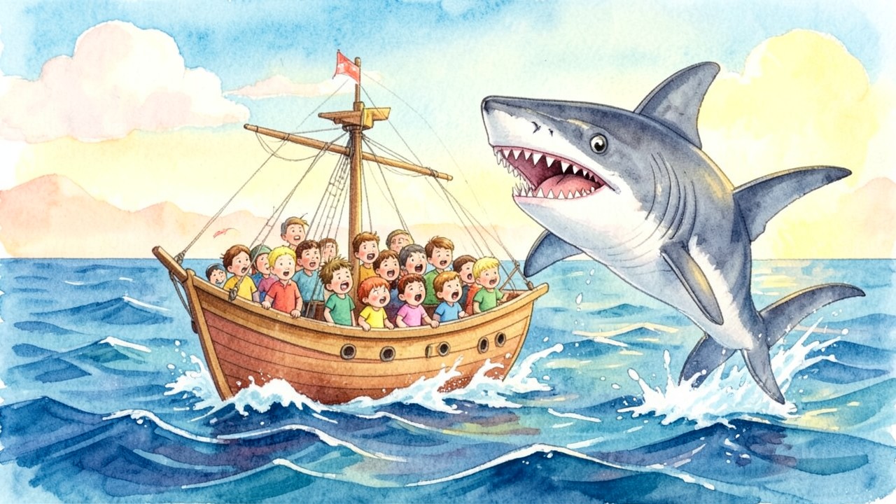 El Barco Aventurero y el Tiburón Gigante