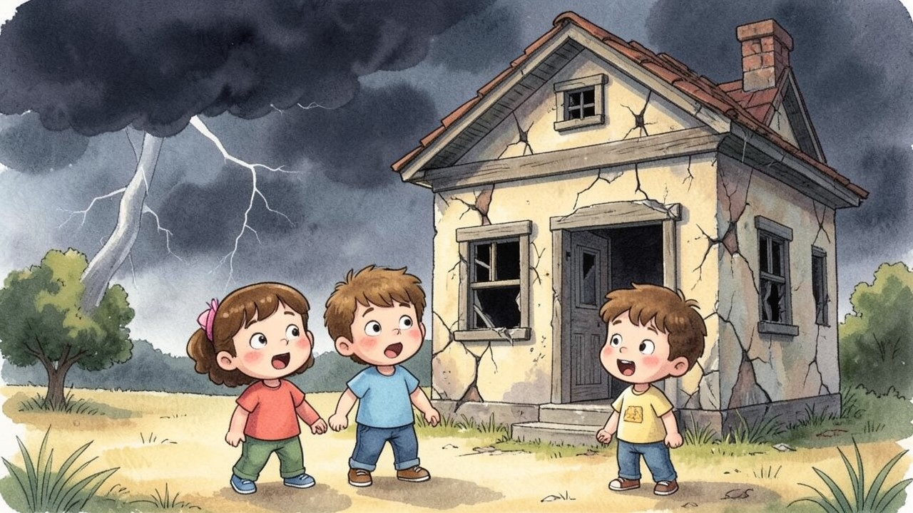 Los niños y el monstruo de la casa abandonada