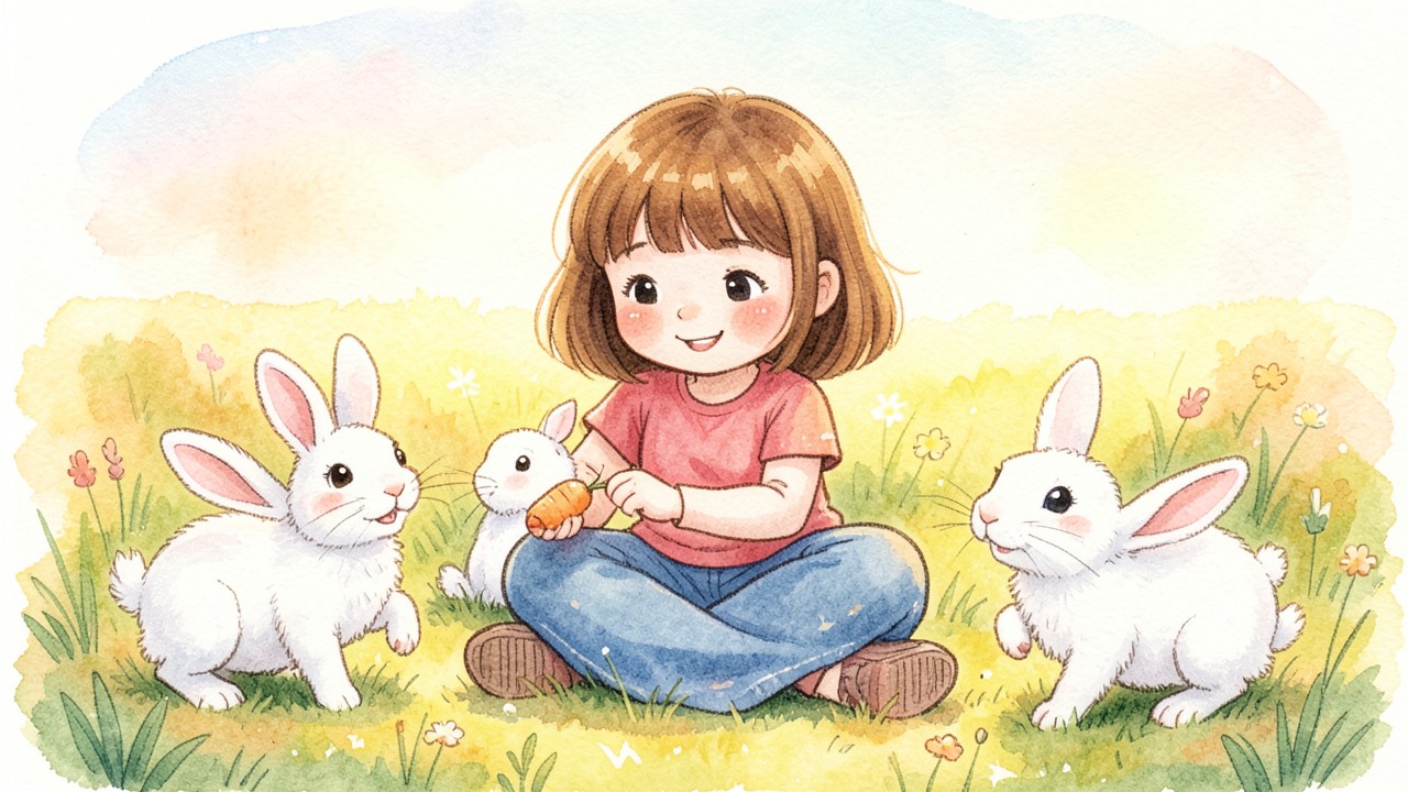 La niña y los conejos