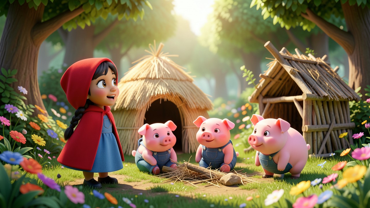 Caperucita y los Tres Cerditos: Una Aventura en el Bosque