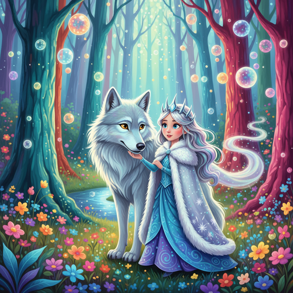 A Princesa Elara e o Segredo do Lobo de Cristal