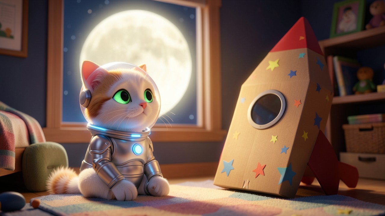 Luna y el Gran Ovillo de Plata: Una Aventura Espacial