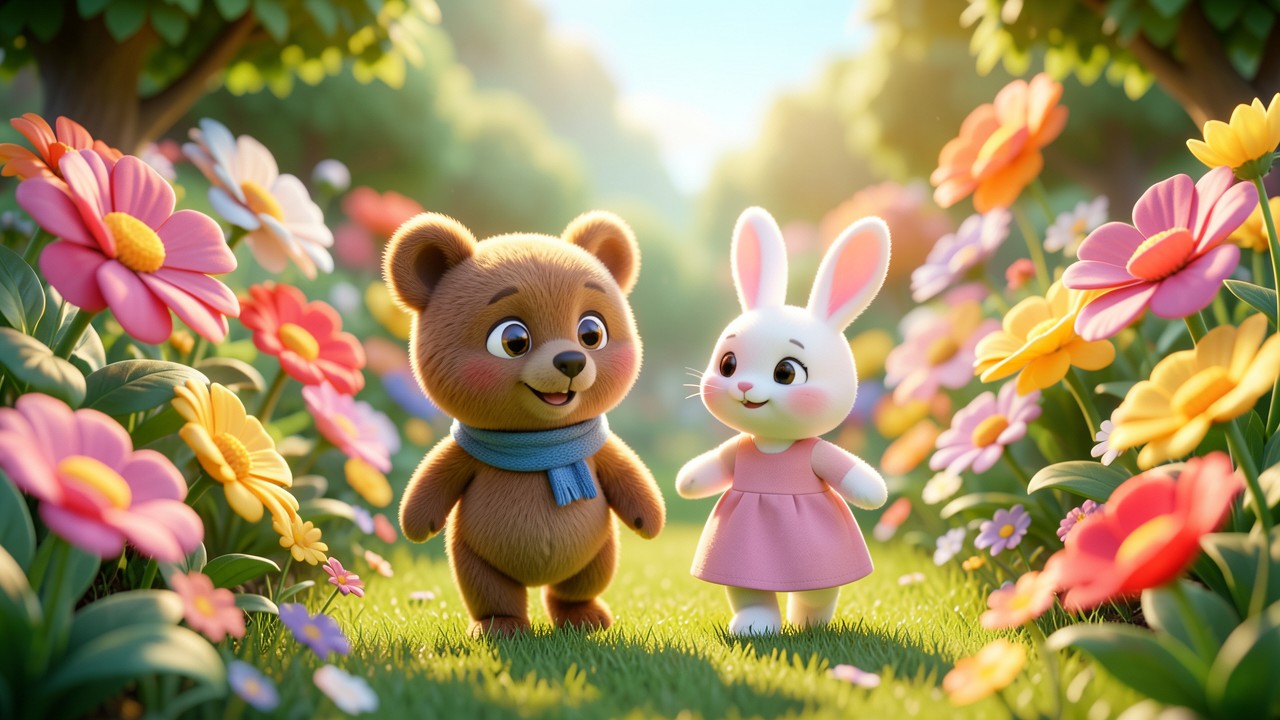 Bruno y Mía en el jardín