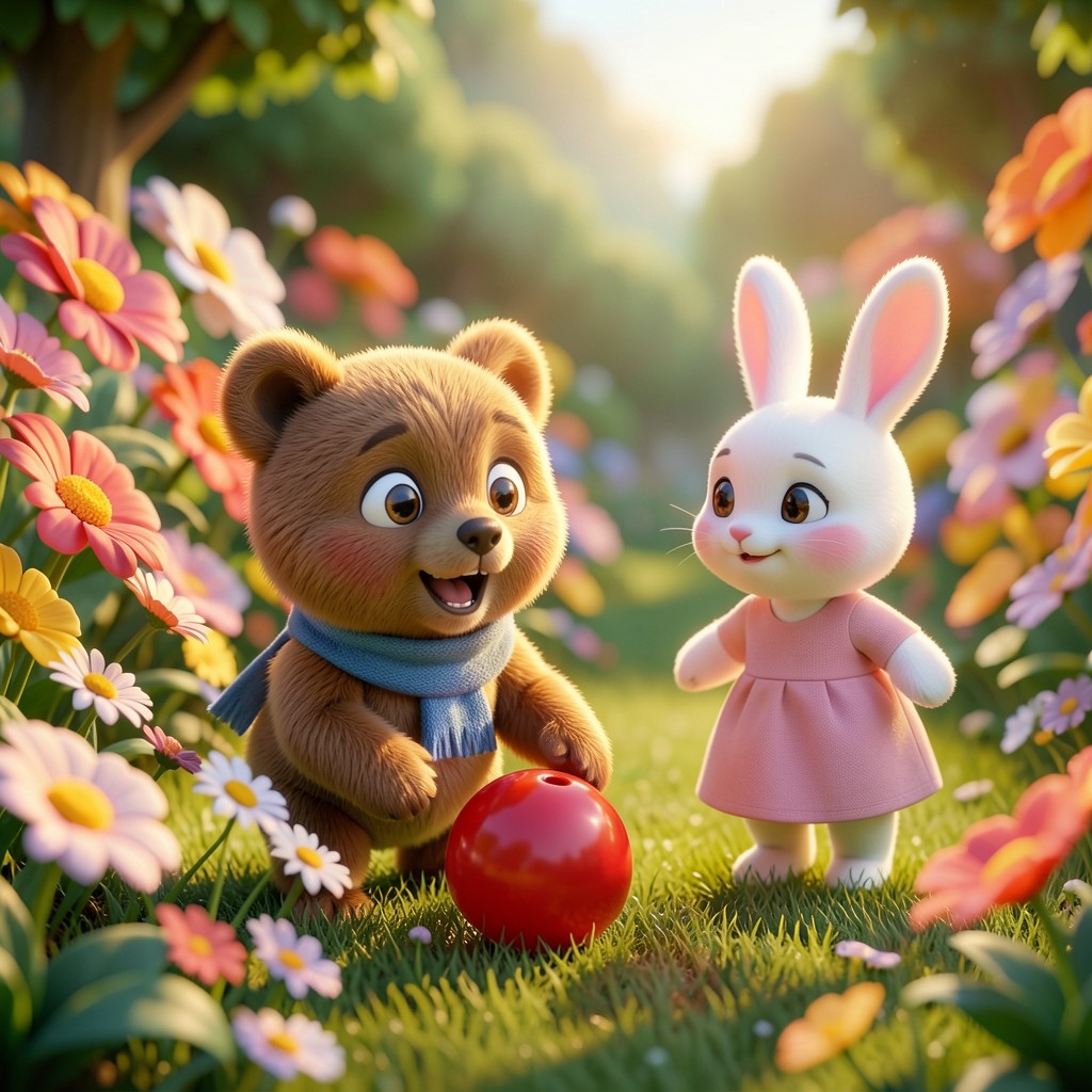 Bruno y Mía en el jardín - ilustración 1