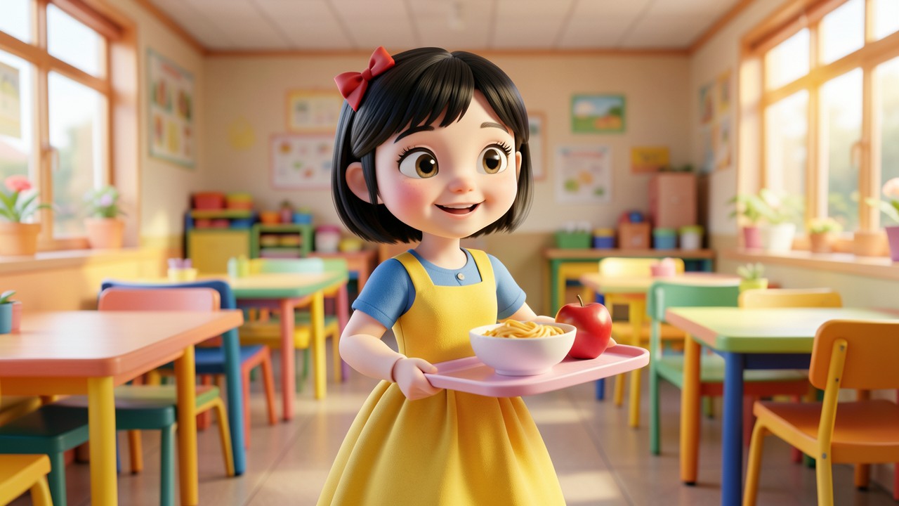 Snow White's Lunchtime Mishap